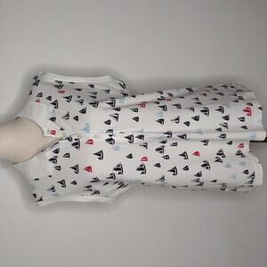 NWT Tommy Hilfiger Women's White/Blue Red Sailboats Sleeveless Blouse Size Large